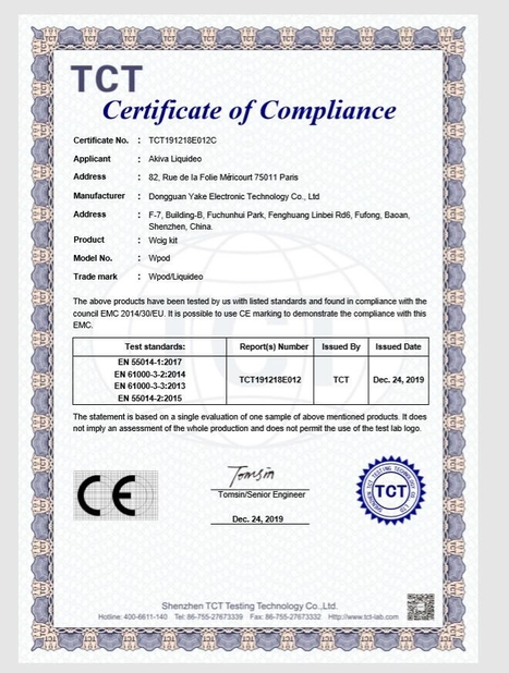 Chine VFREED TECH LIMITED certifications